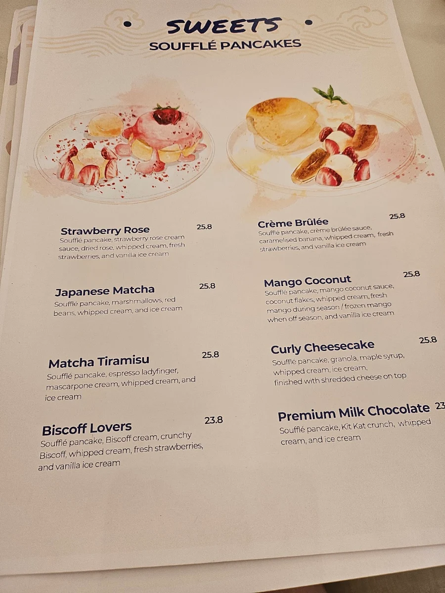 Menu, Tokyo Cloud