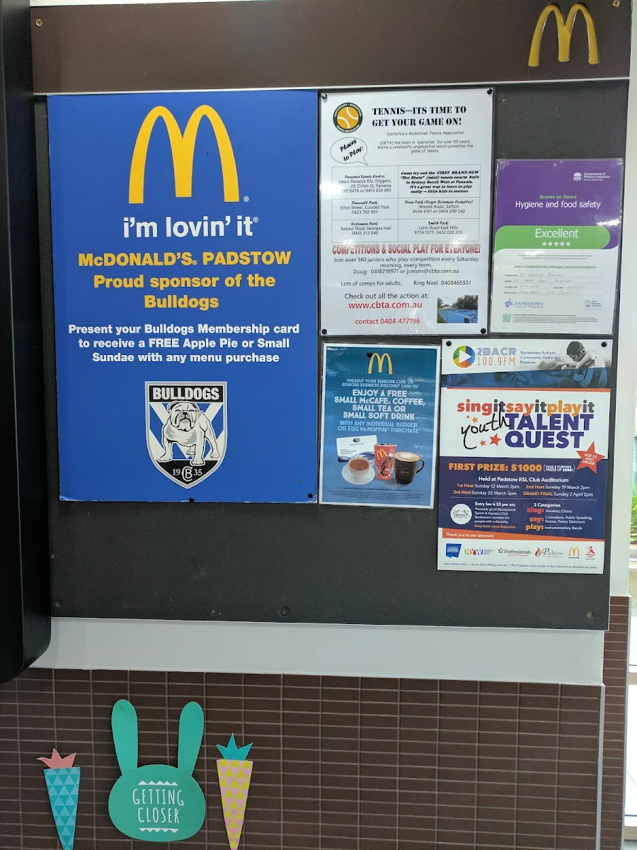 Menu, McDonald's Padstow