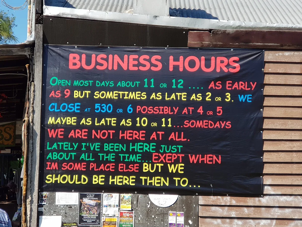 Menu, Nimbin Oasis