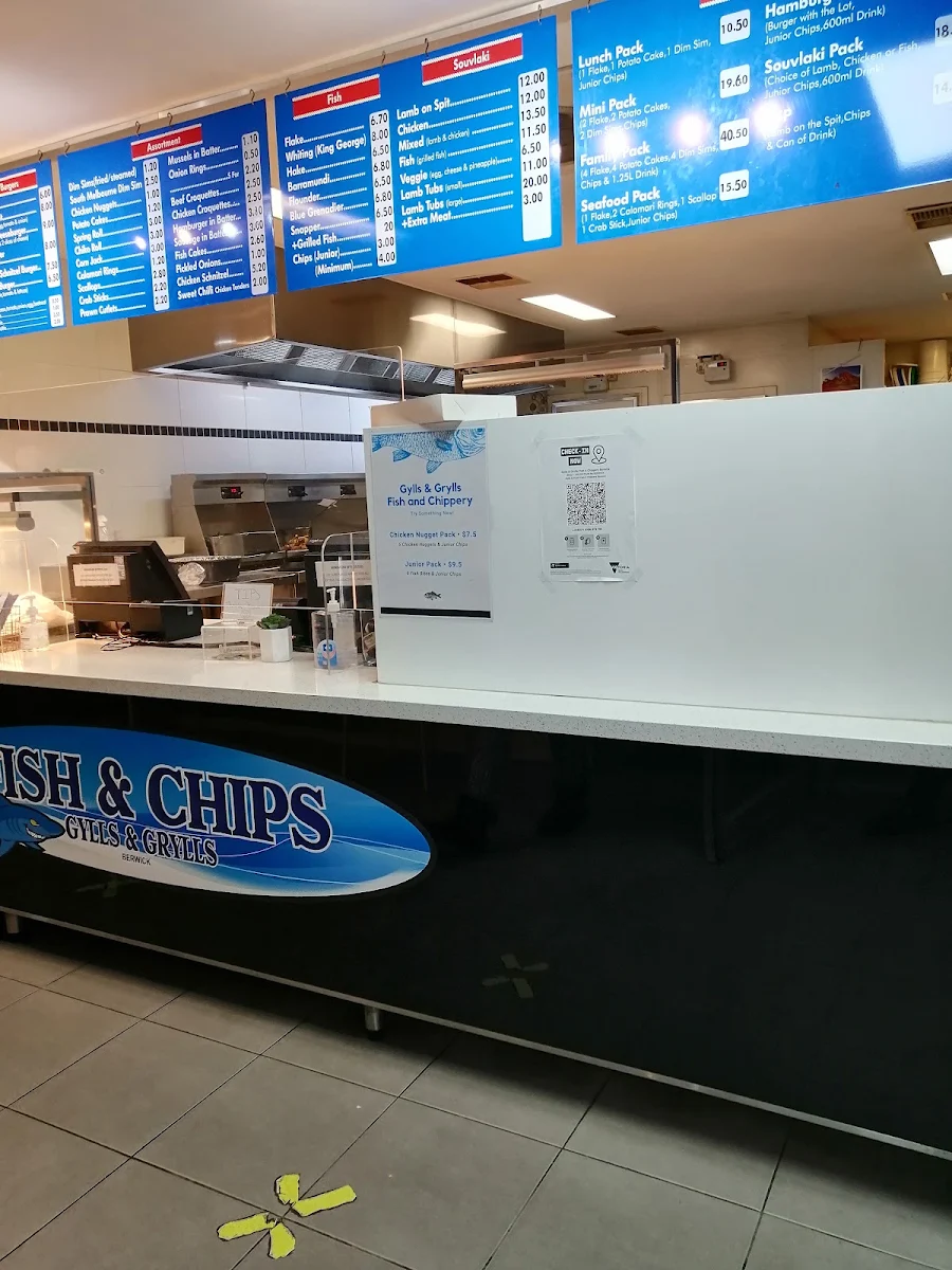 Menu, Gylls & Grylls Fish & Chippery Berwick