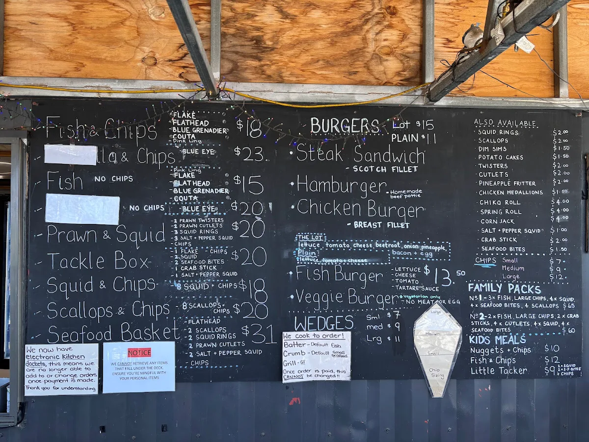 Menu, The Fish Van