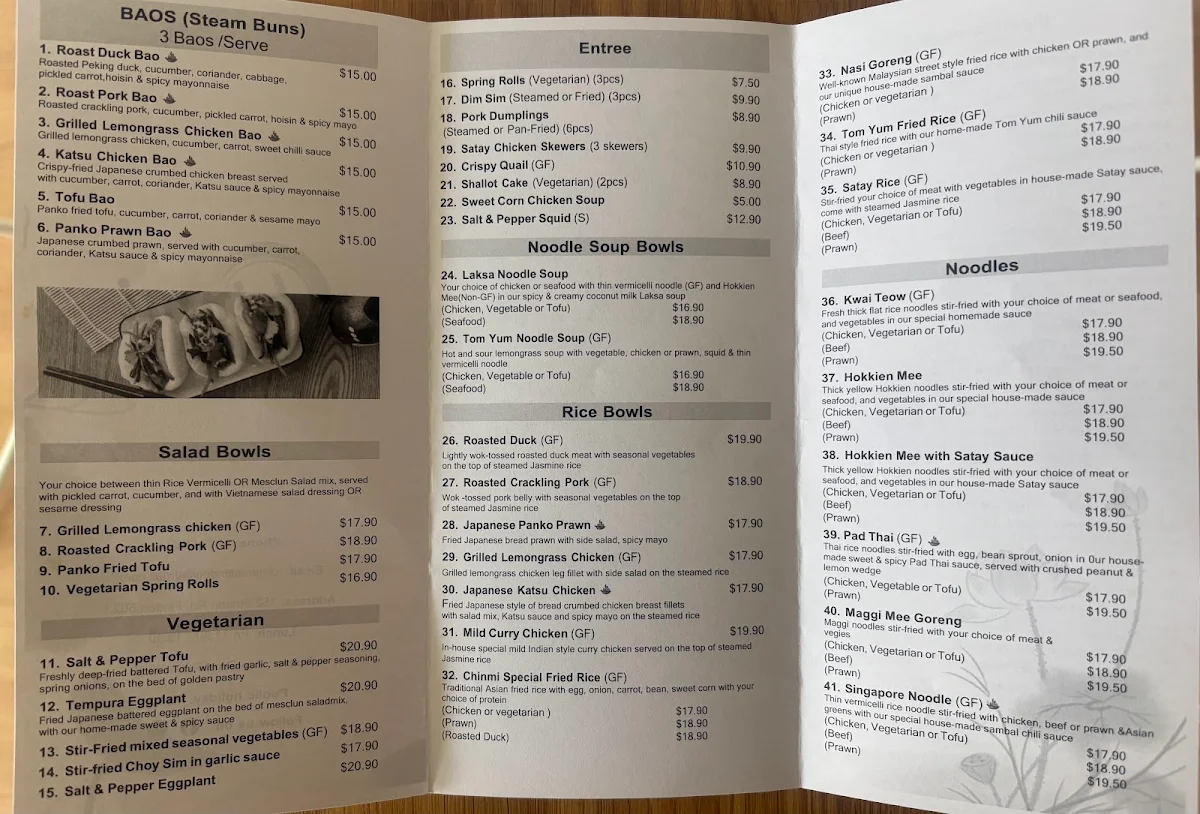 Menu, Chinmi