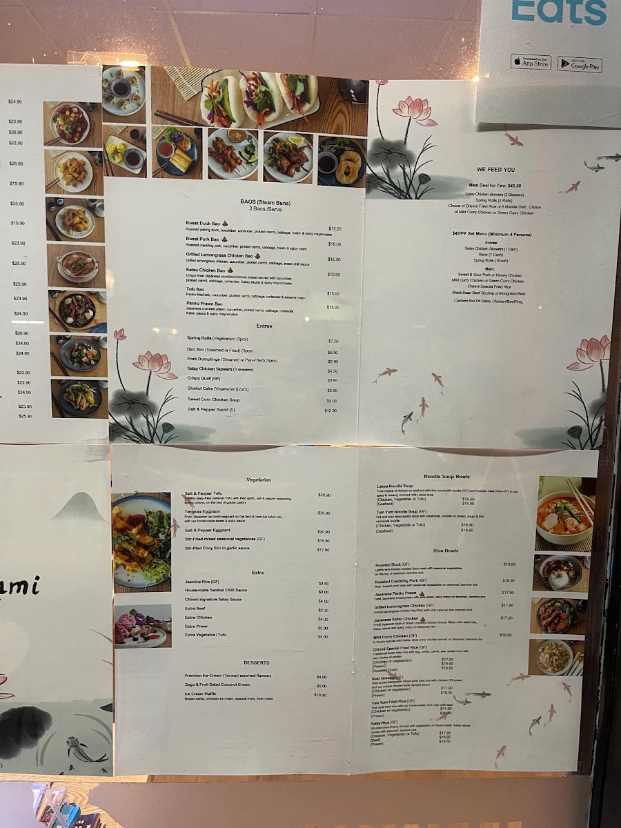 Menu, Chinmi