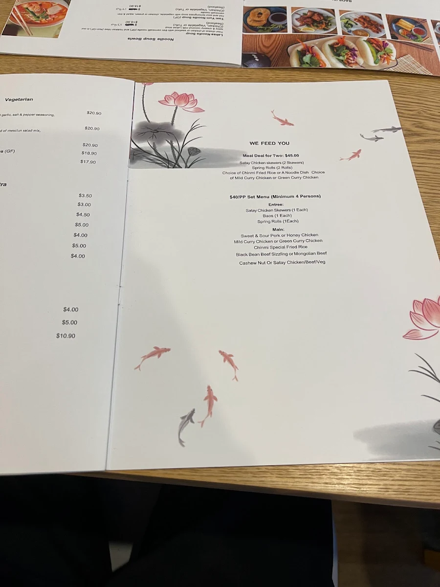 Menu, Chinmi