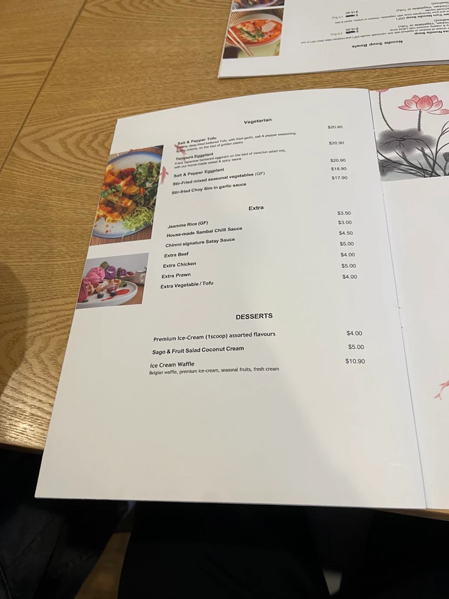 Menu, Chinmi