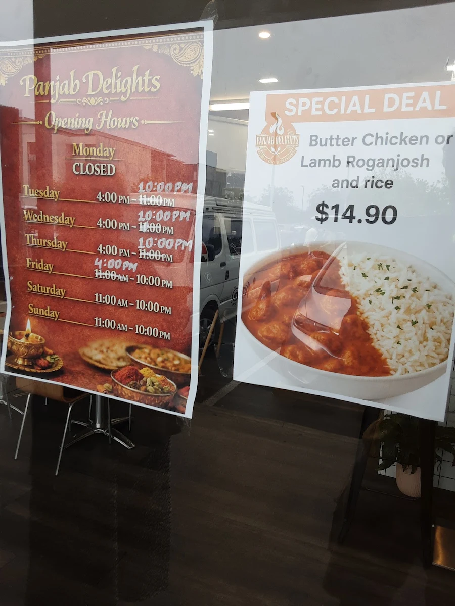 Menu, PANJAB DELIGHTS