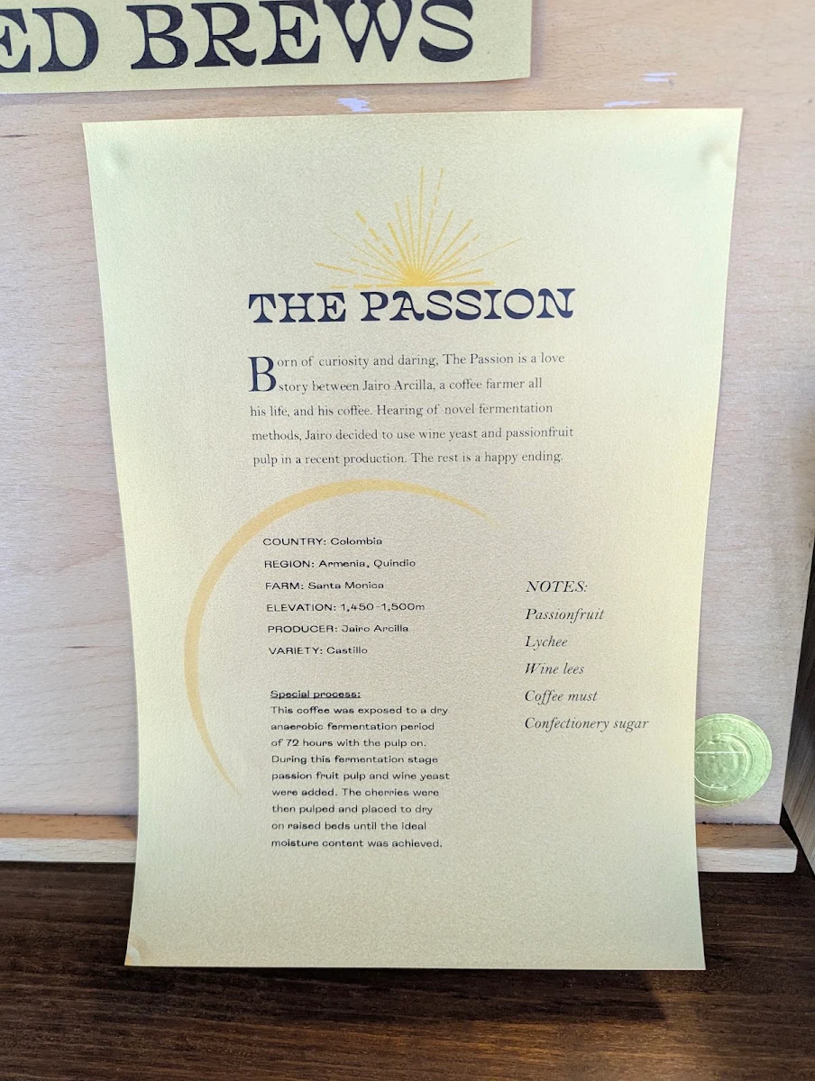 Menu, Coffee Alchemy