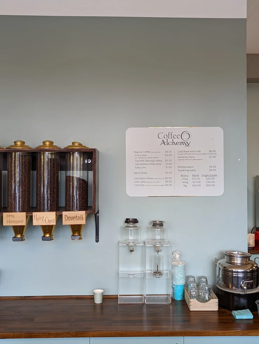 Menu, Coffee Alchemy