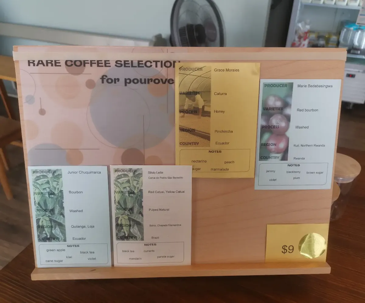 Menu, Coffee Alchemy