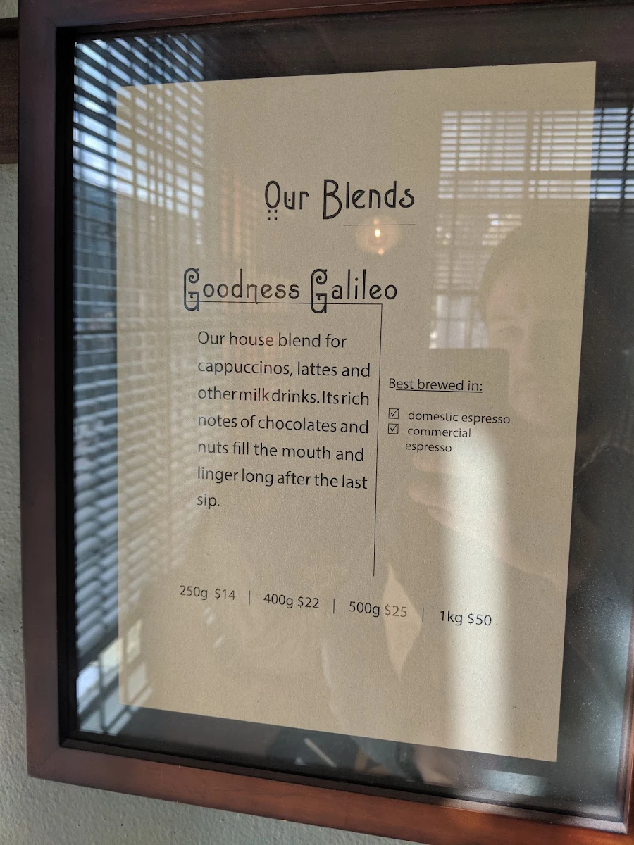 Menu, Coffee Alchemy
