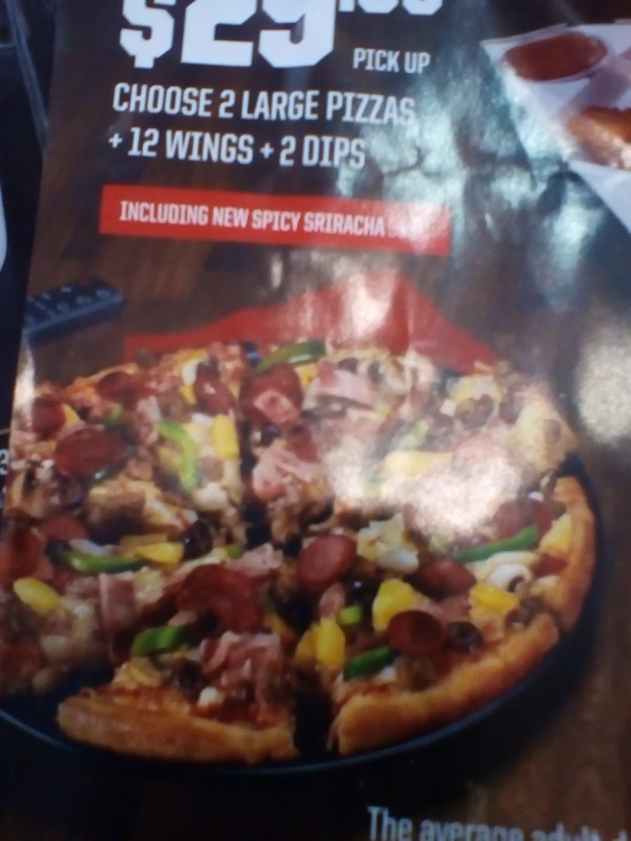 Menu, Pizza Hut Brassall