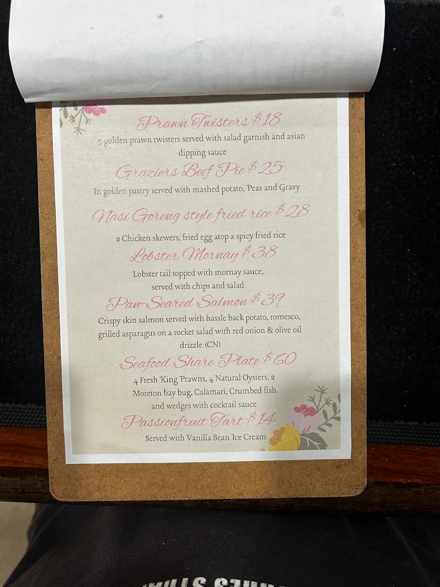 Menu, Albany Creek Tavern