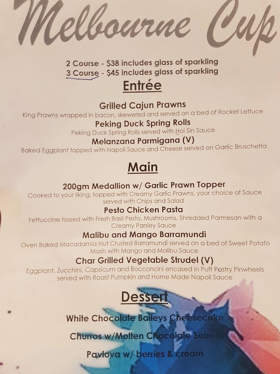Menu, Albany Creek Tavern