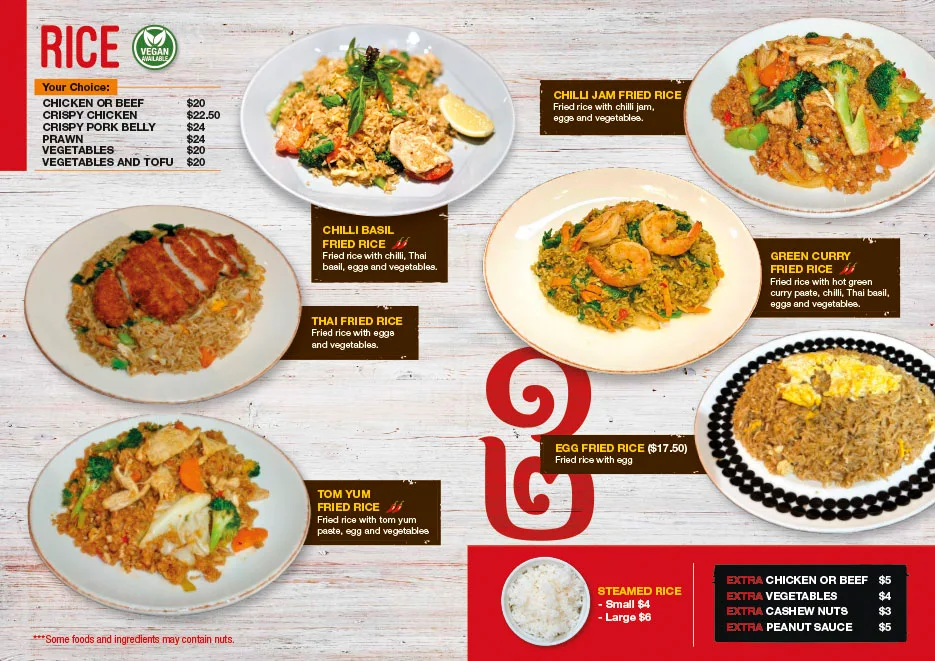 Menu, 12th Avenue Cafe & Thai
