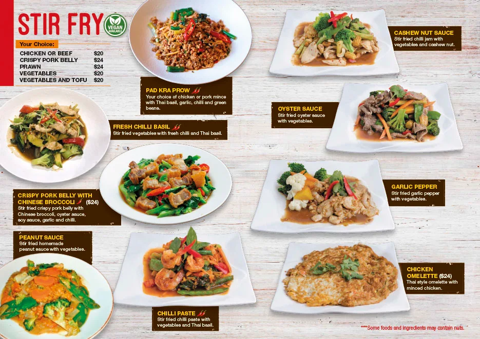 Menu, 12th Avenue Cafe & Thai