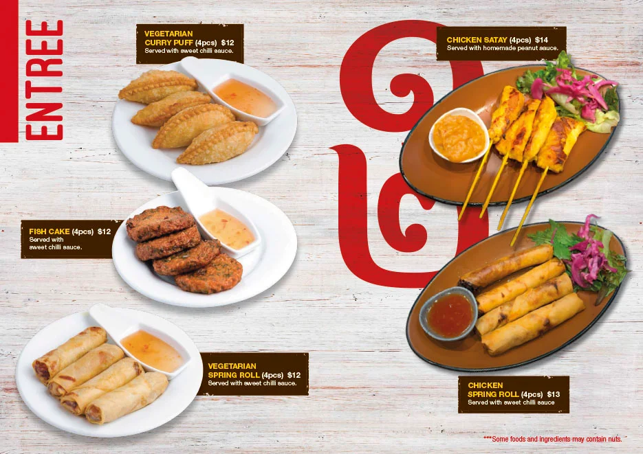 Menu, 12th Avenue Cafe & Thai
