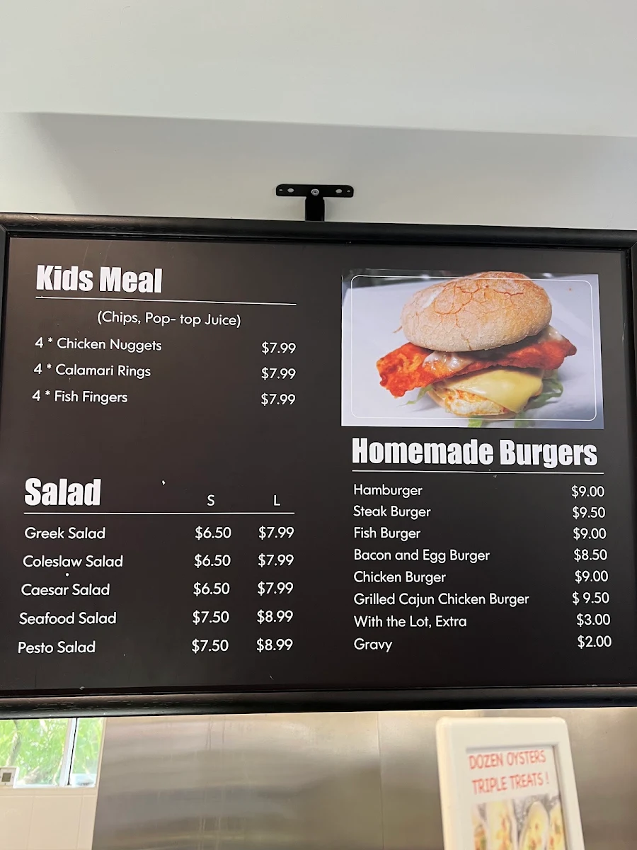 Menu, Toowong Fish Market