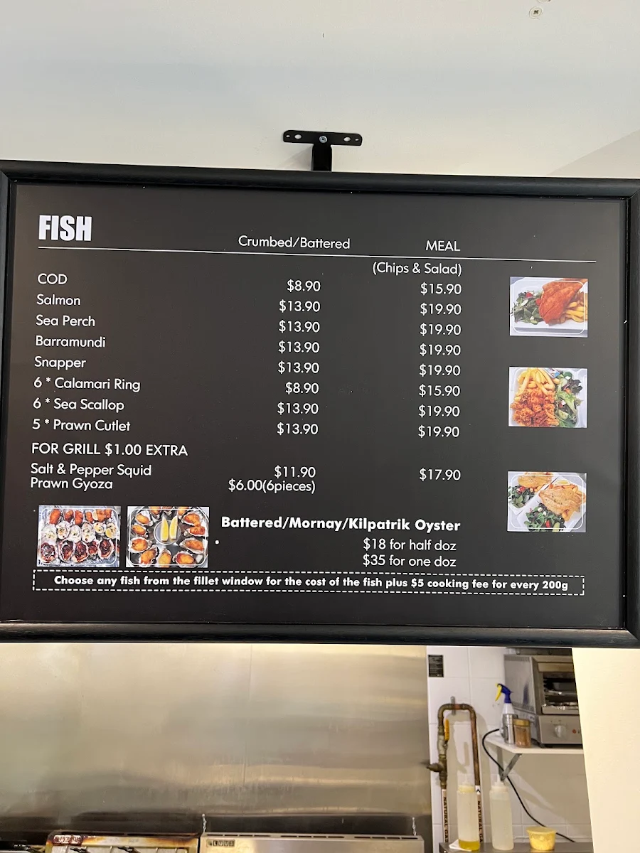 Menu, Toowong Fish Market