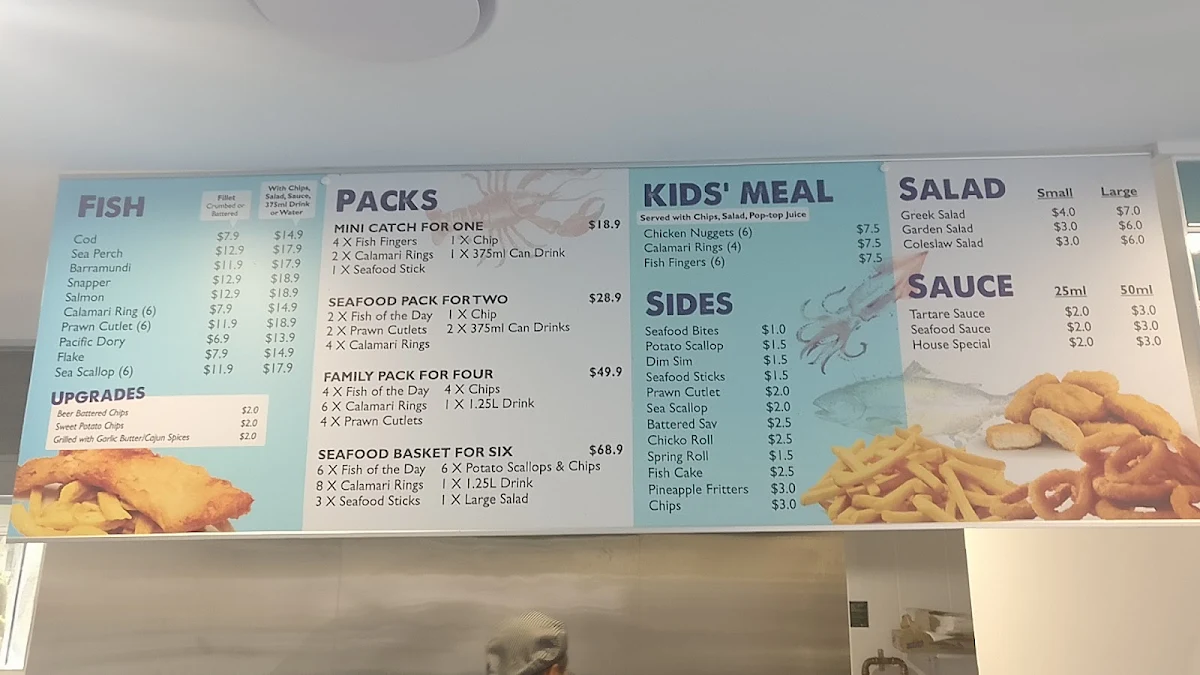 Menu, Toowong Fish Market