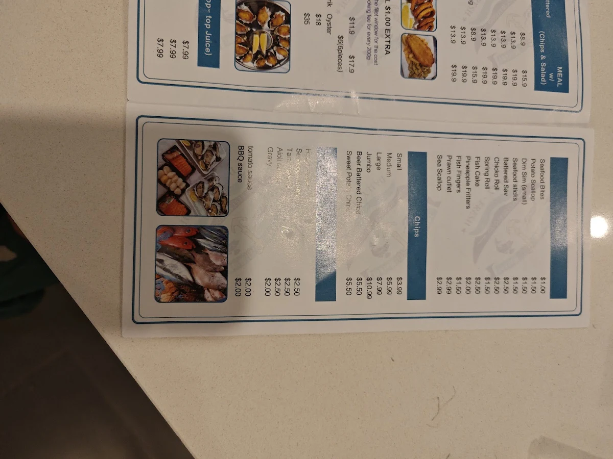 Menu, Toowong Fish Market