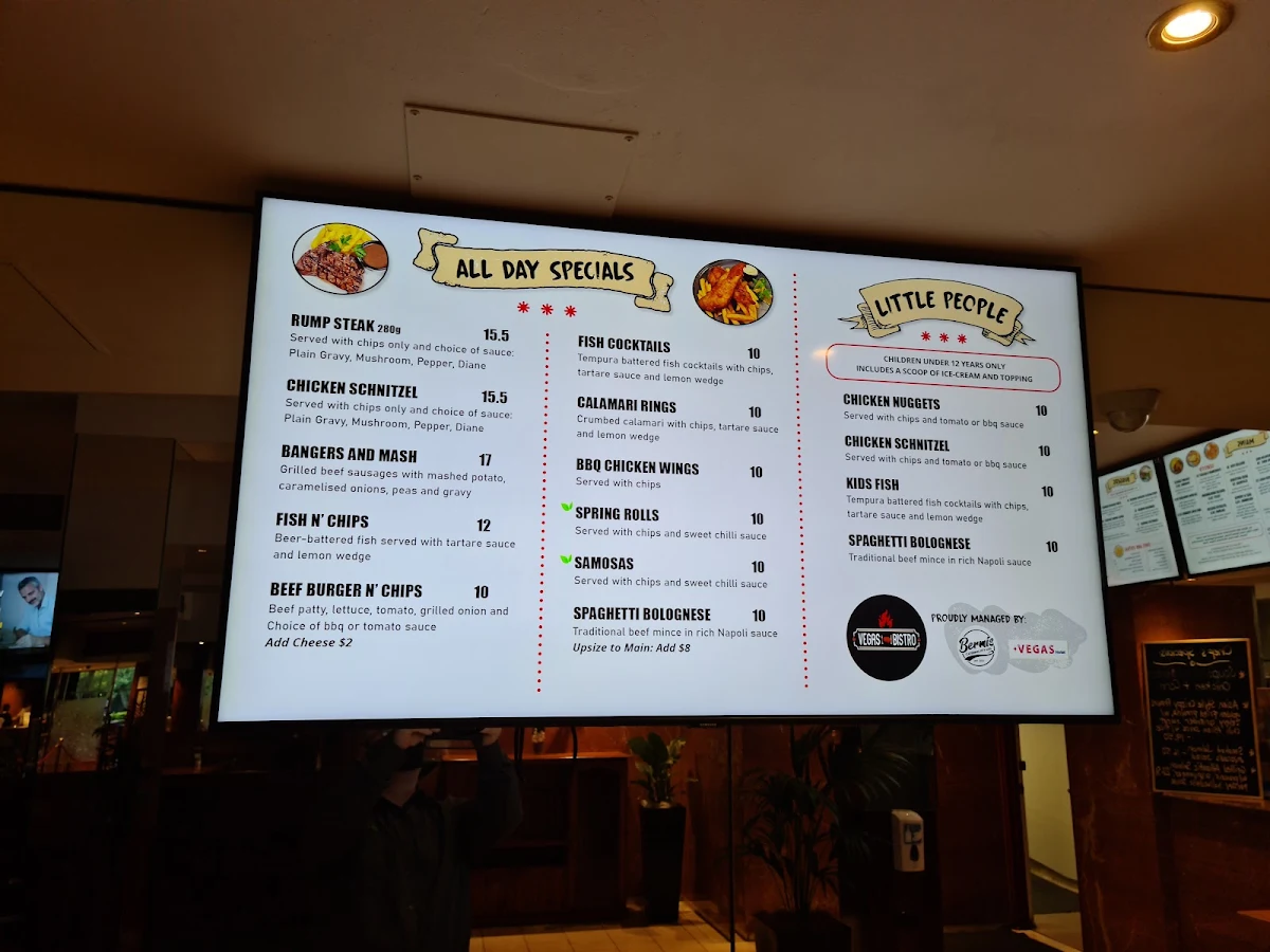 Menu, The Club Hotel Mount Druitt