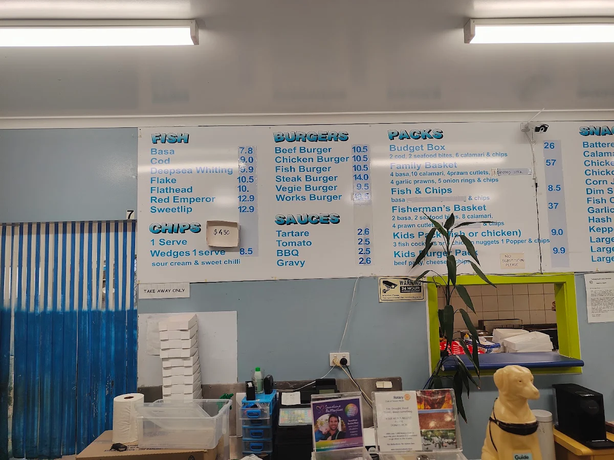Menu, Tewantin Fish & Chips