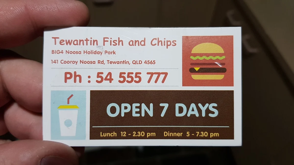 Menu, Tewantin Fish & Chips