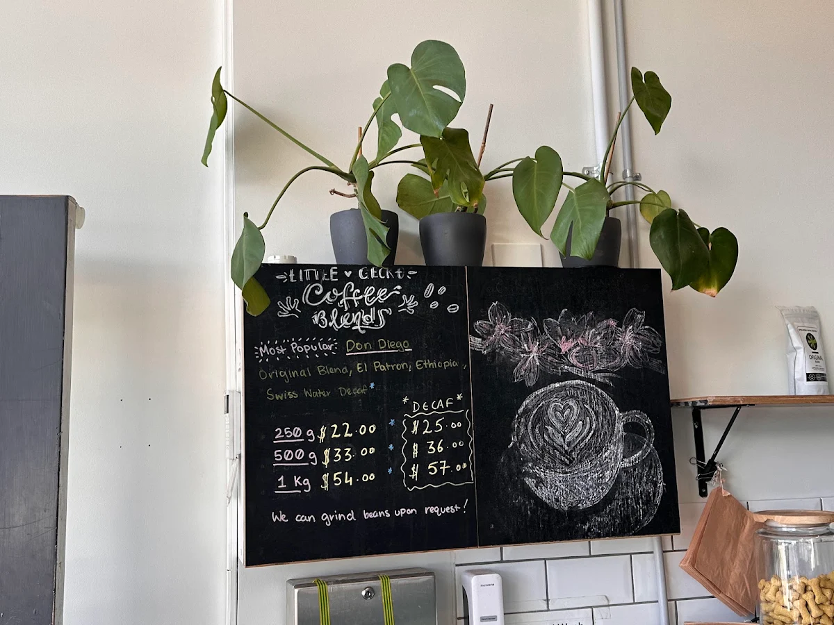 Menu, Little Gecko Boutique Cafe
