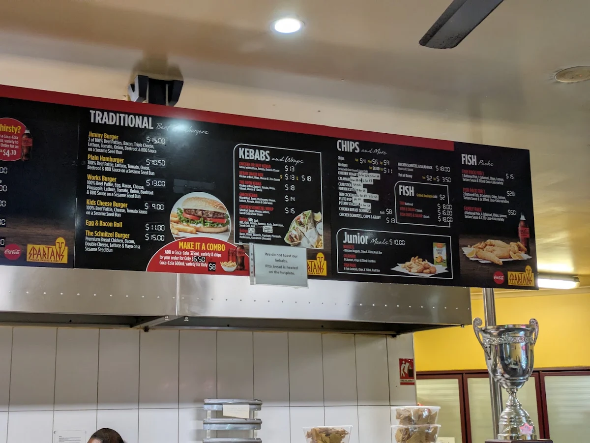 Menu, Spartans Pizzas, Pastas & Ribs