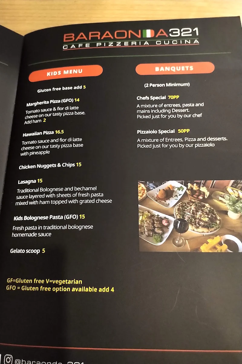 Menu, CHICCI