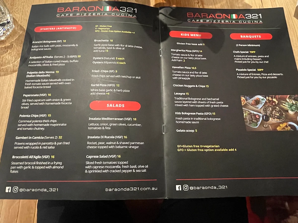 Menu, CHICCI