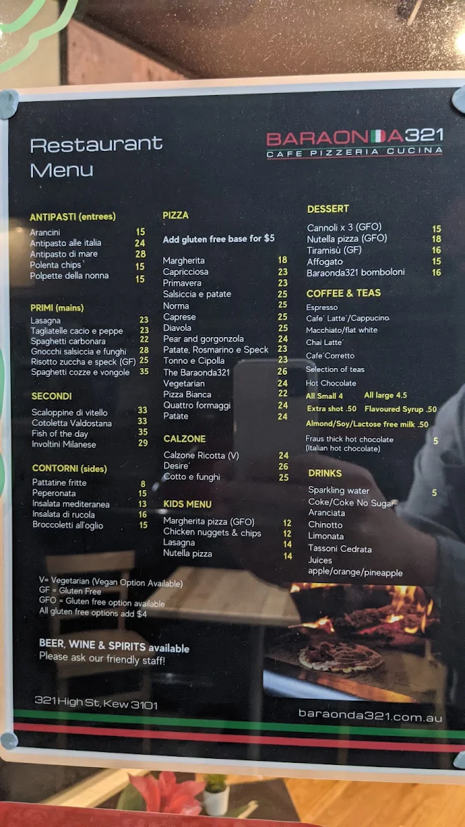 Menu, CHICCI