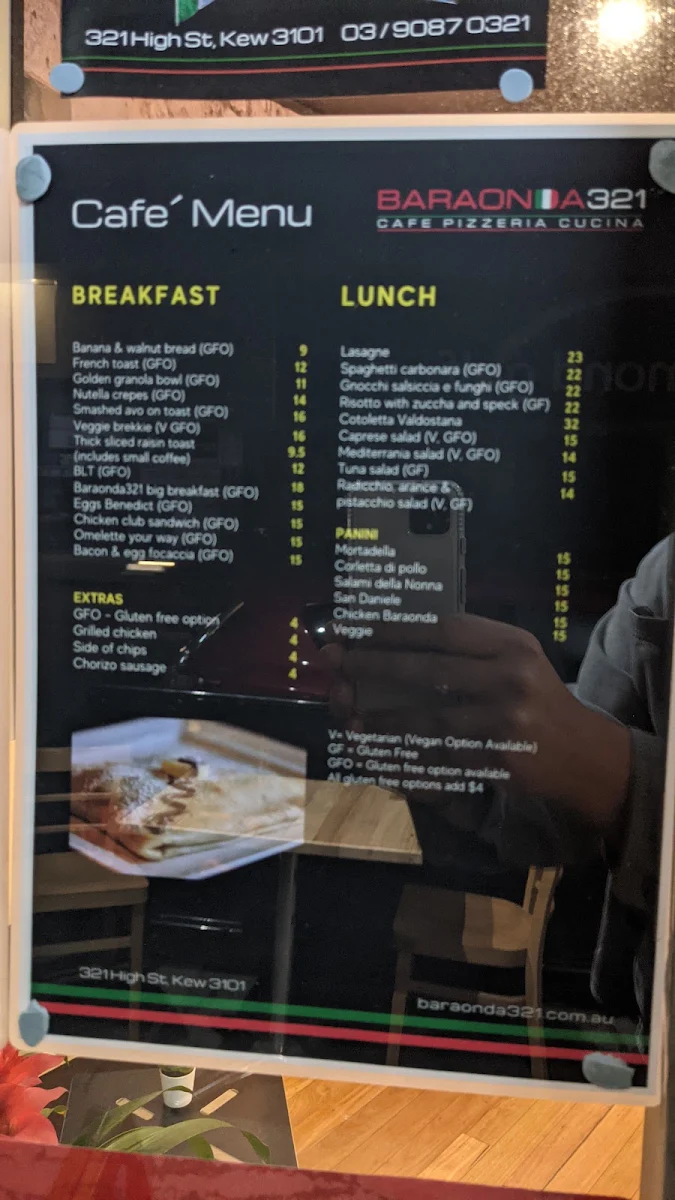 Menu, CHICCI