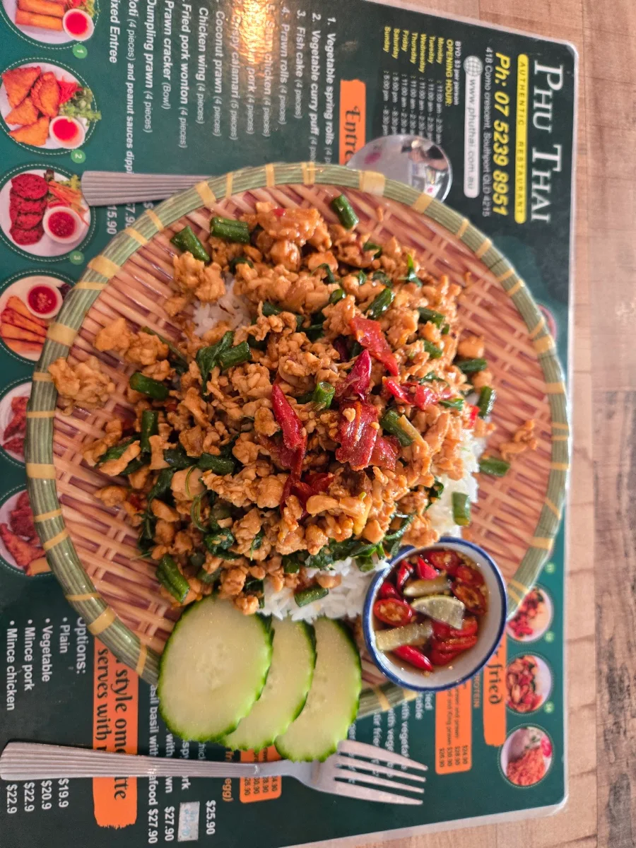 Menu, Phu Thai Restaurant