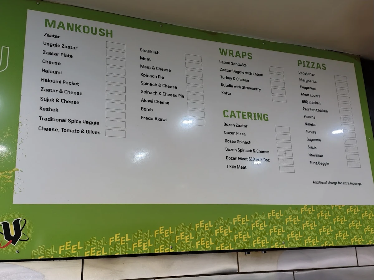 Menu, Mr Manouch