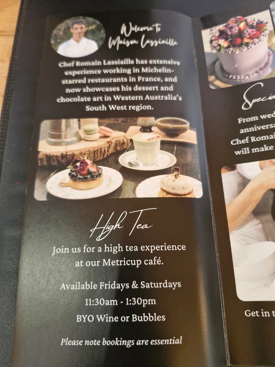 Menu, Maison LASSIAILLE - The Art of French Dessert and Chocolate