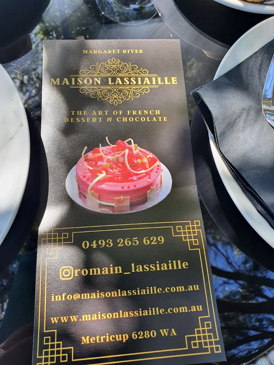 Menu, Maison LASSIAILLE - The Art of French Dessert and Chocolate