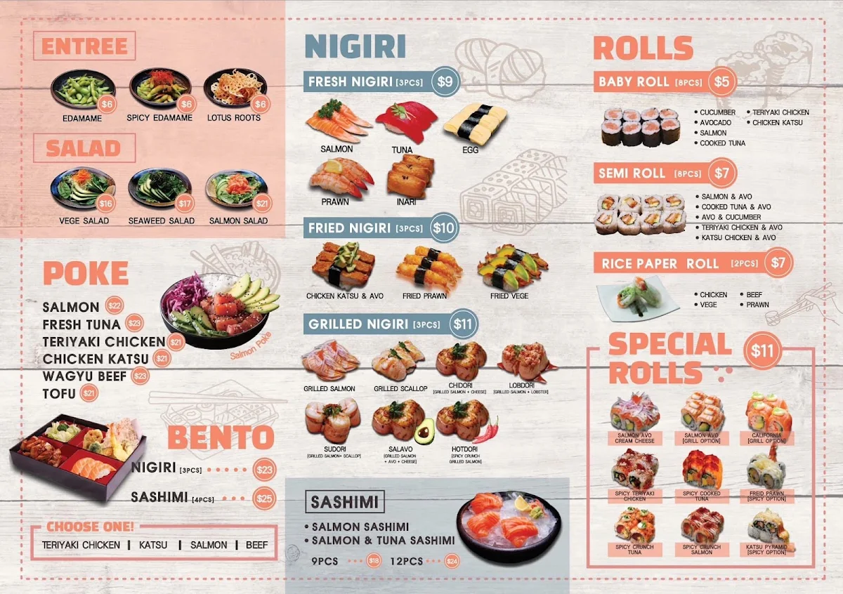 Menu, Xoi Sushi