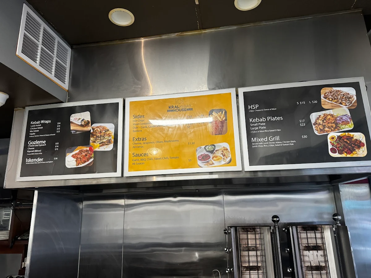 Menu, Kral Kebab House