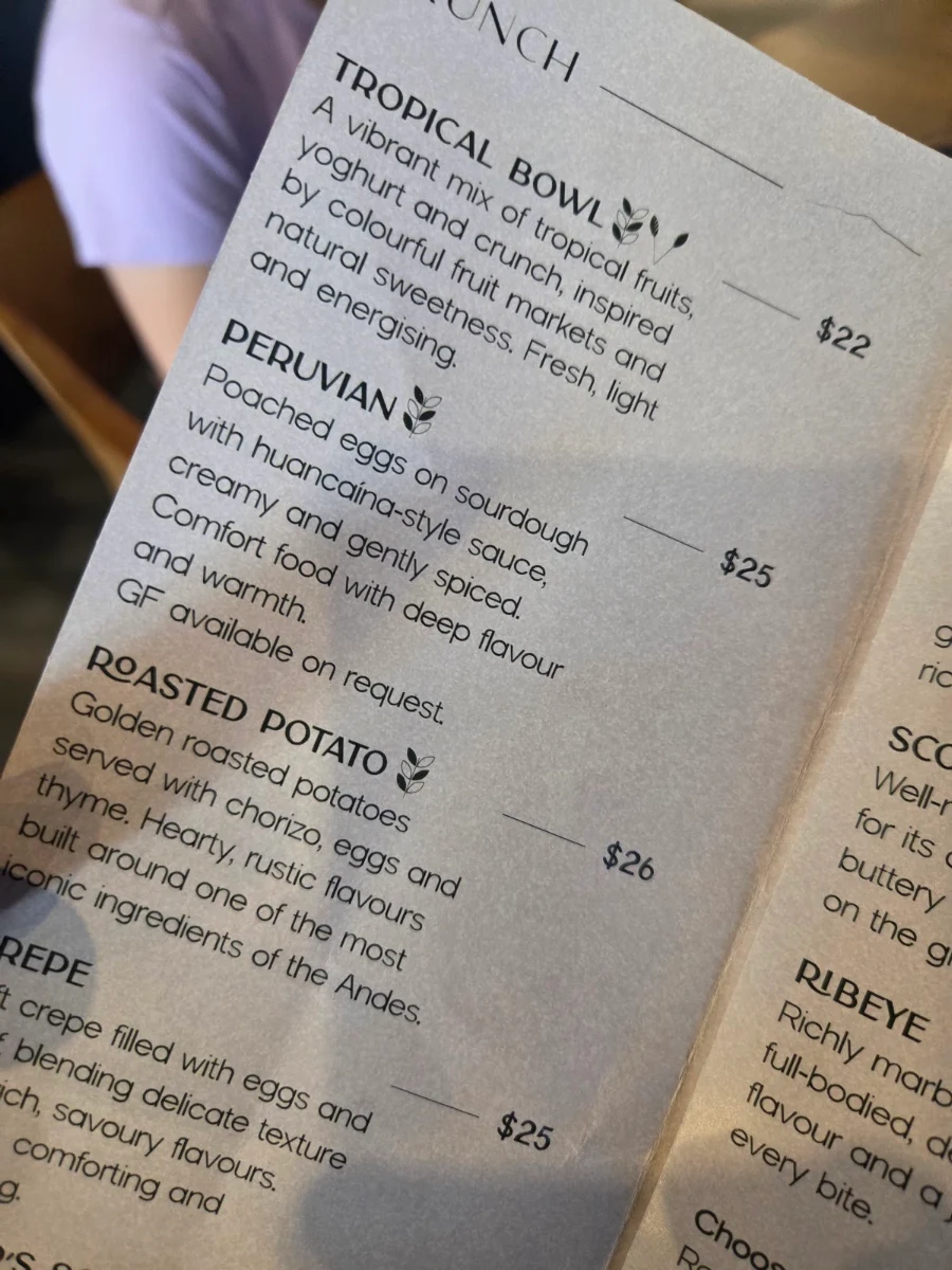 Menu, ANDES SOUL - restaurant & Bar