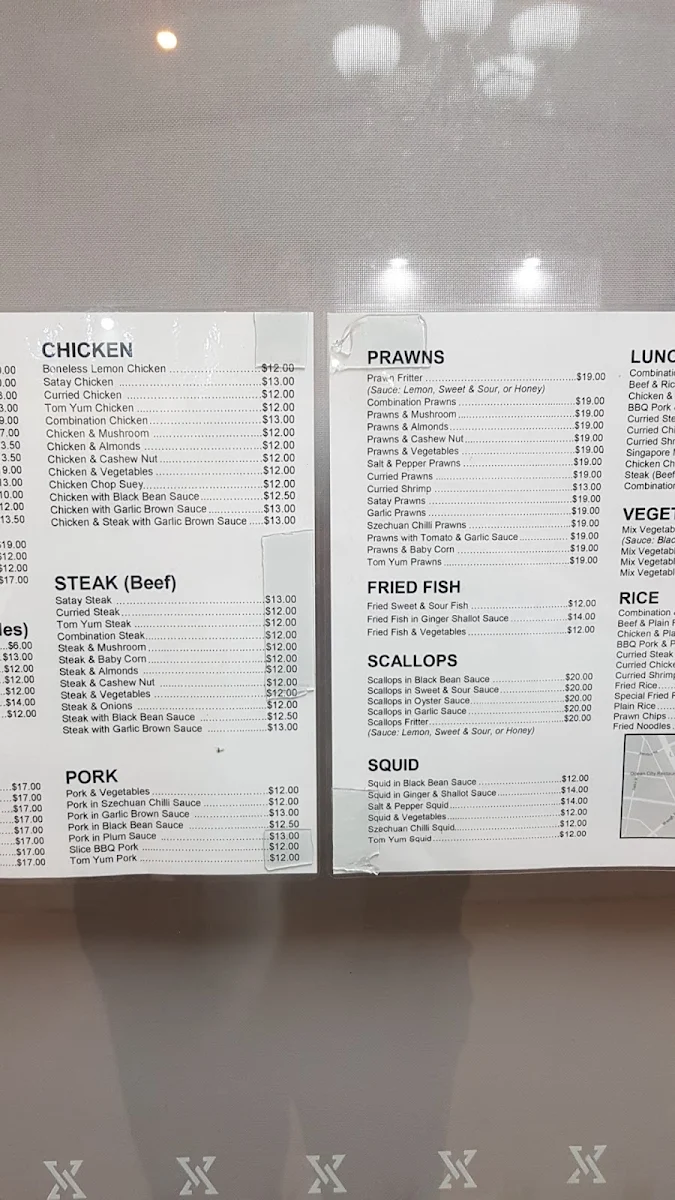 Menu, Dragon Castle Chinese Restaurant