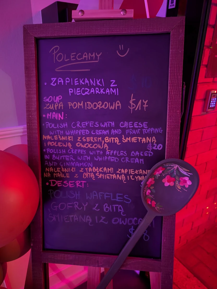 Menu, MAMUŚKA Polish Restaurant