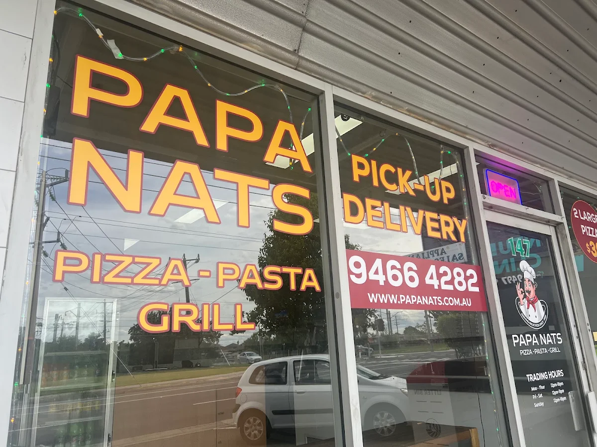 Menu, Papa Nats Pizza Pasta & Grill