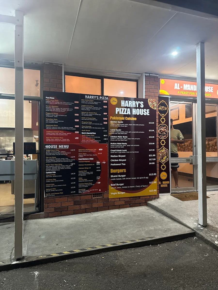 Menu, Harry's Pizza House