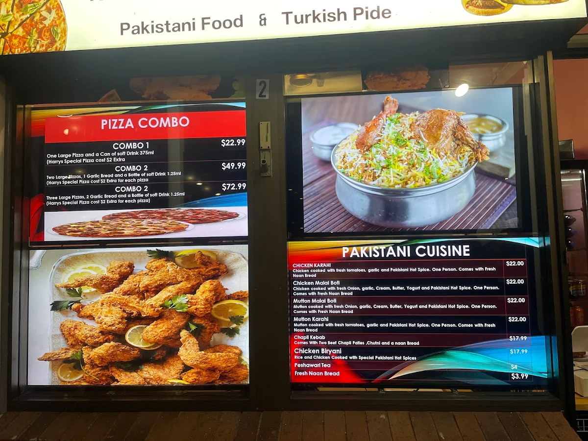 Menu, Harry's Pizza House