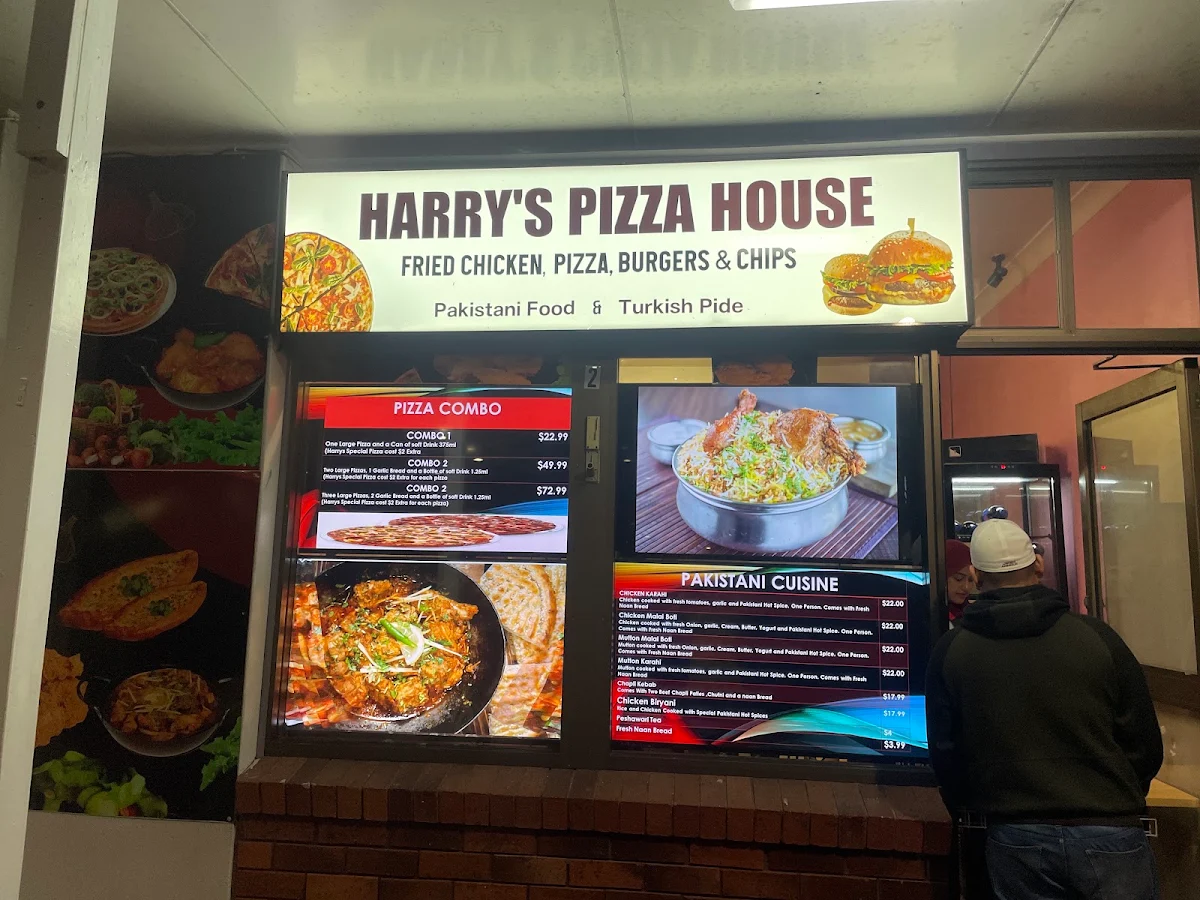 Menu, Harry's Pizza House