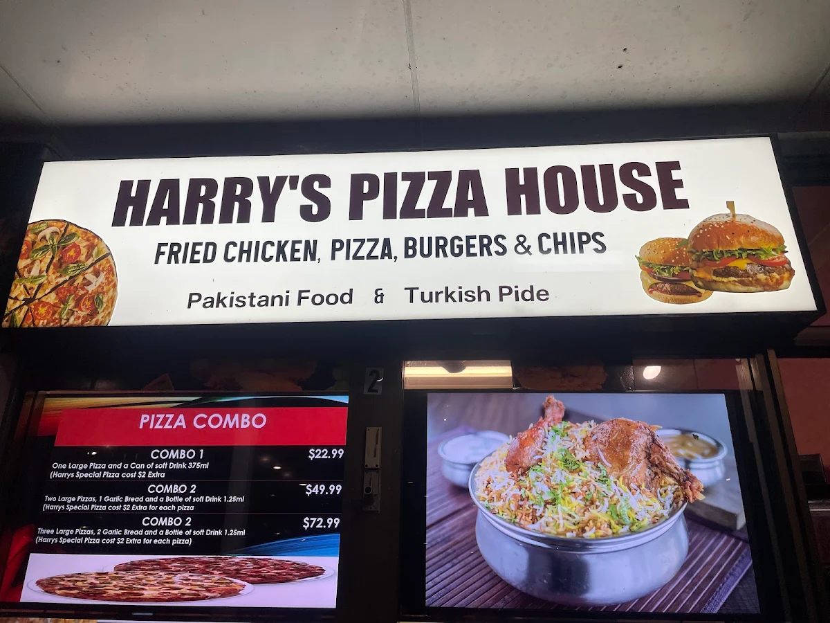 Menu, Harry's Pizza House