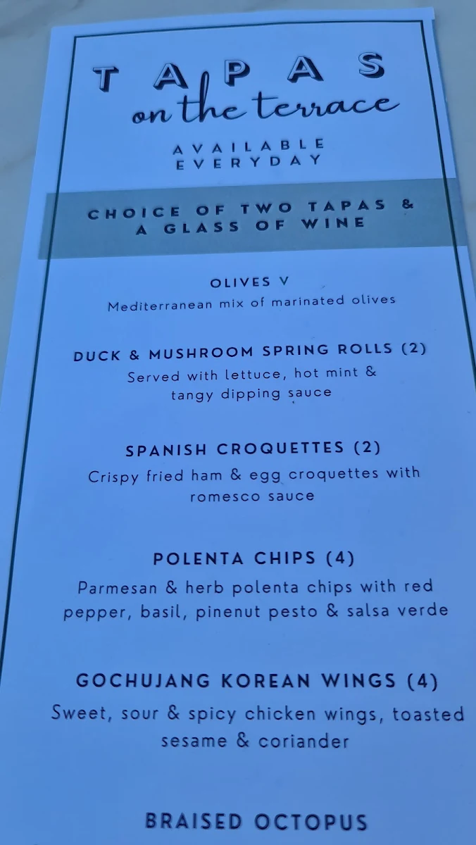 Menu, The Old England Hotel