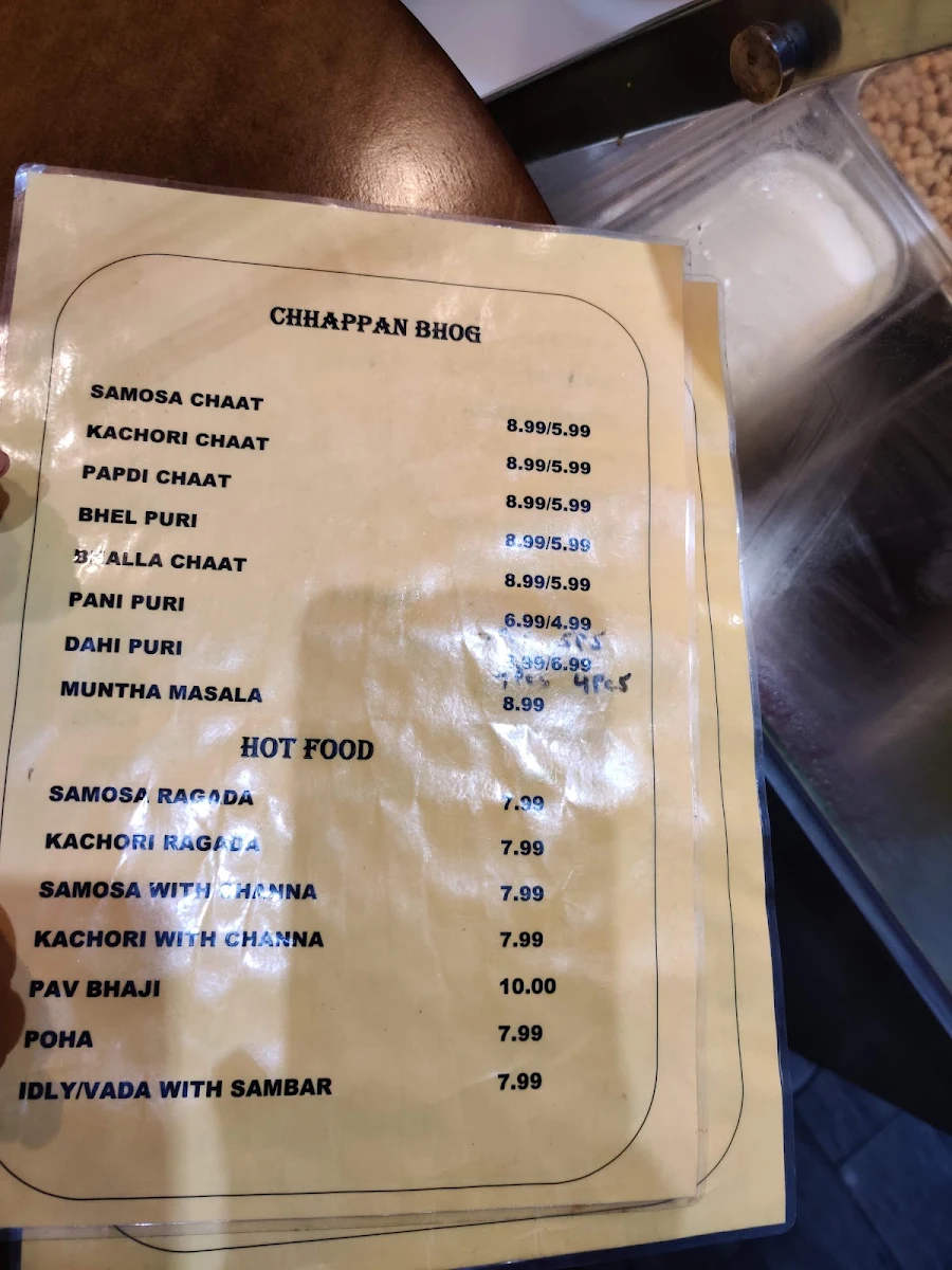 Menu, Chhappan Bhog- Takeaway