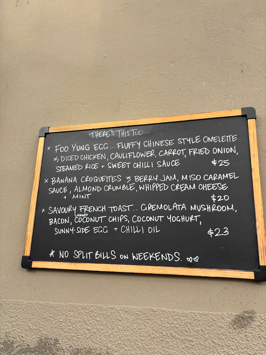 Menu, St Jude Cafe